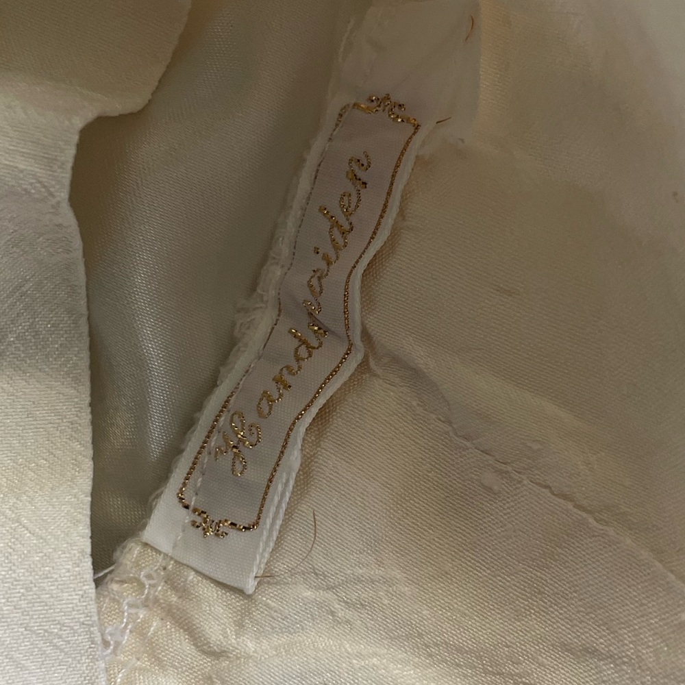 Vintage Handmaiden Ivory Silk Baby Outfit 3 piece Set Top Bloomers & Hat 6M - Picture 12 of 12